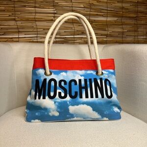 Moschino Sky Blue and Red Tote Bag